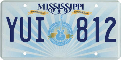 MS license plate YUI812