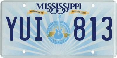 MS license plate YUI813