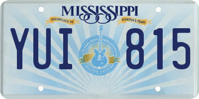 MS license plate YUI815