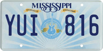 MS license plate YUI816