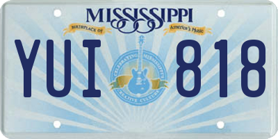 MS license plate YUI818