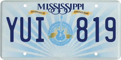MS license plate YUI819