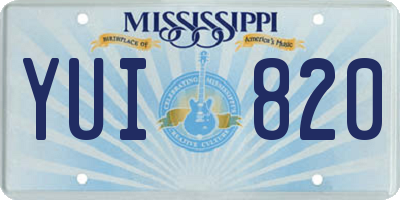 MS license plate YUI820