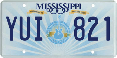 MS license plate YUI821