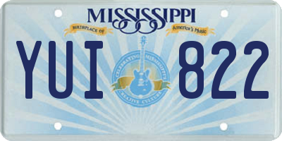 MS license plate YUI822