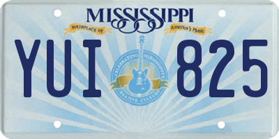 MS license plate YUI825