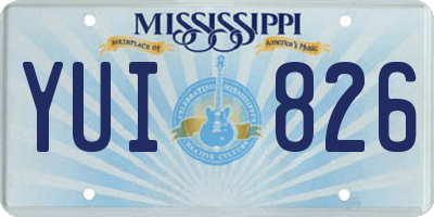 MS license plate YUI826