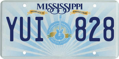 MS license plate YUI828
