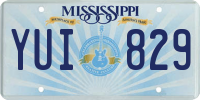 MS license plate YUI829