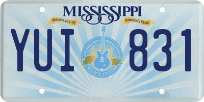 MS license plate YUI831