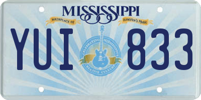 MS license plate YUI833