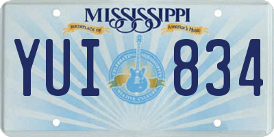 MS license plate YUI834