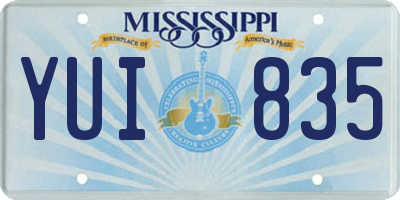 MS license plate YUI835