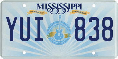 MS license plate YUI838