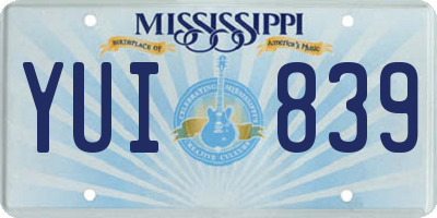 MS license plate YUI839