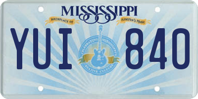 MS license plate YUI840