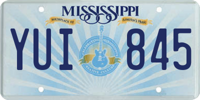 MS license plate YUI845