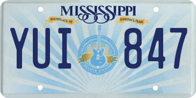 MS license plate YUI847