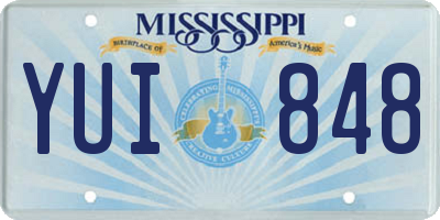 MS license plate YUI848
