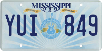 MS license plate YUI849