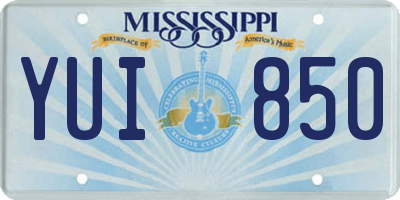 MS license plate YUI850