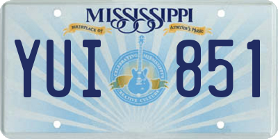 MS license plate YUI851