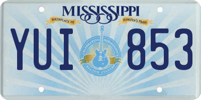 MS license plate YUI853