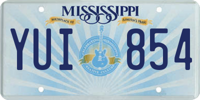 MS license plate YUI854