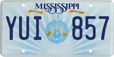 MS license plate YUI857
