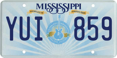 MS license plate YUI859