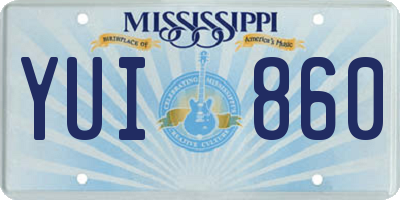 MS license plate YUI860