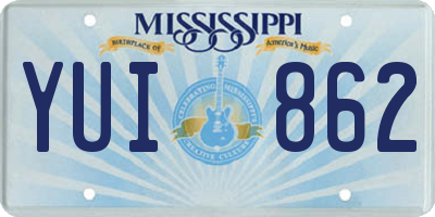 MS license plate YUI862