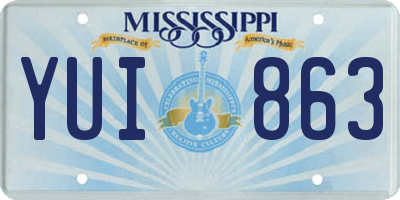 MS license plate YUI863
