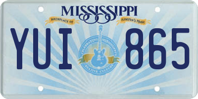 MS license plate YUI865