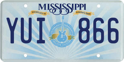 MS license plate YUI866