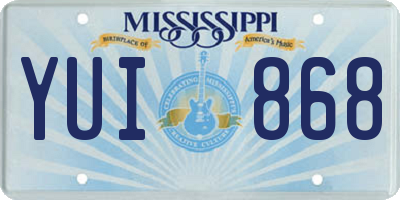 MS license plate YUI868