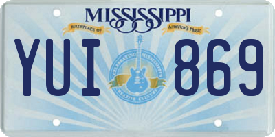 MS license plate YUI869