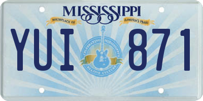 MS license plate YUI871