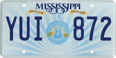 MS license plate YUI872