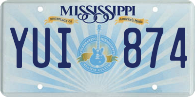 MS license plate YUI874