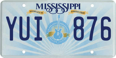 MS license plate YUI876