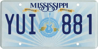 MS license plate YUI881