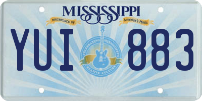 MS license plate YUI883