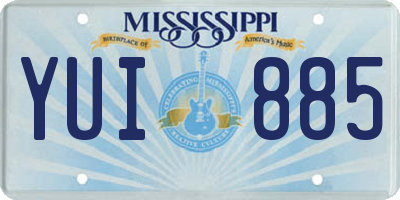 MS license plate YUI885