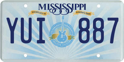MS license plate YUI887
