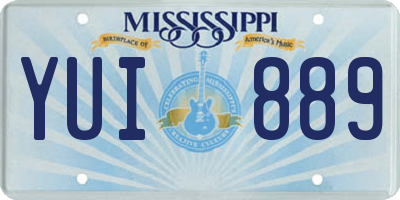 MS license plate YUI889