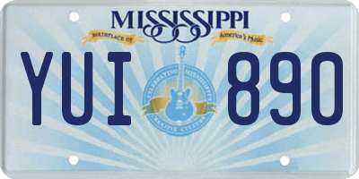 MS license plate YUI890