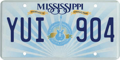 MS license plate YUI904