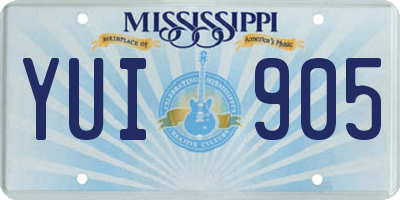 MS license plate YUI905