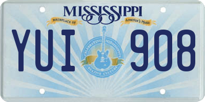MS license plate YUI908